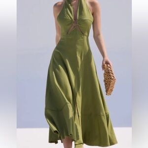 CULT GAIA ORELLA MIDI DRESS GREEN